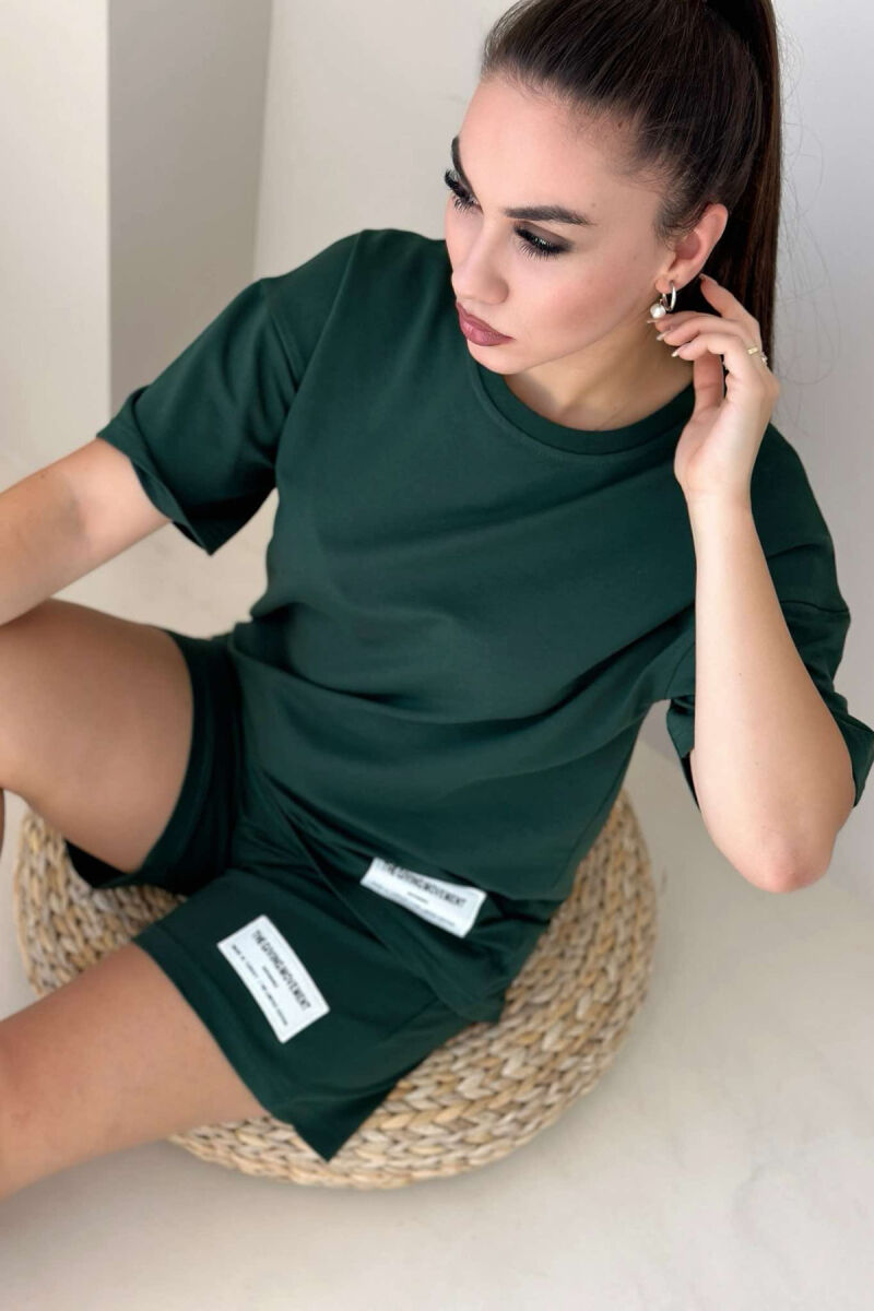 COTTON SIMPLE ONE COLOR WOMAN SET DARK GREEN/JEE - 4