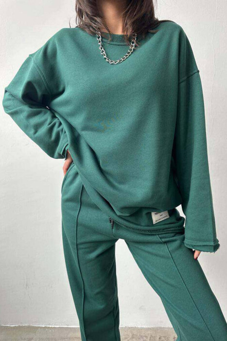 COTTON SIMPLE ONE COLOR WOMAN SET GREEN/JESHILE - 4