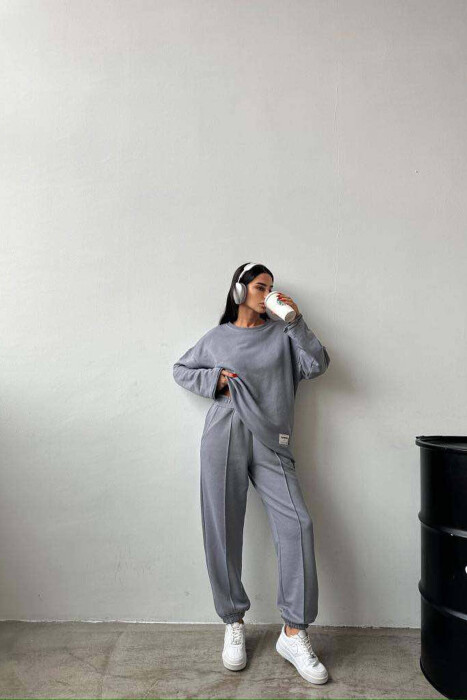 COTTON SIMPLE ONE COLOR WOMAN SET GREY/GRI 