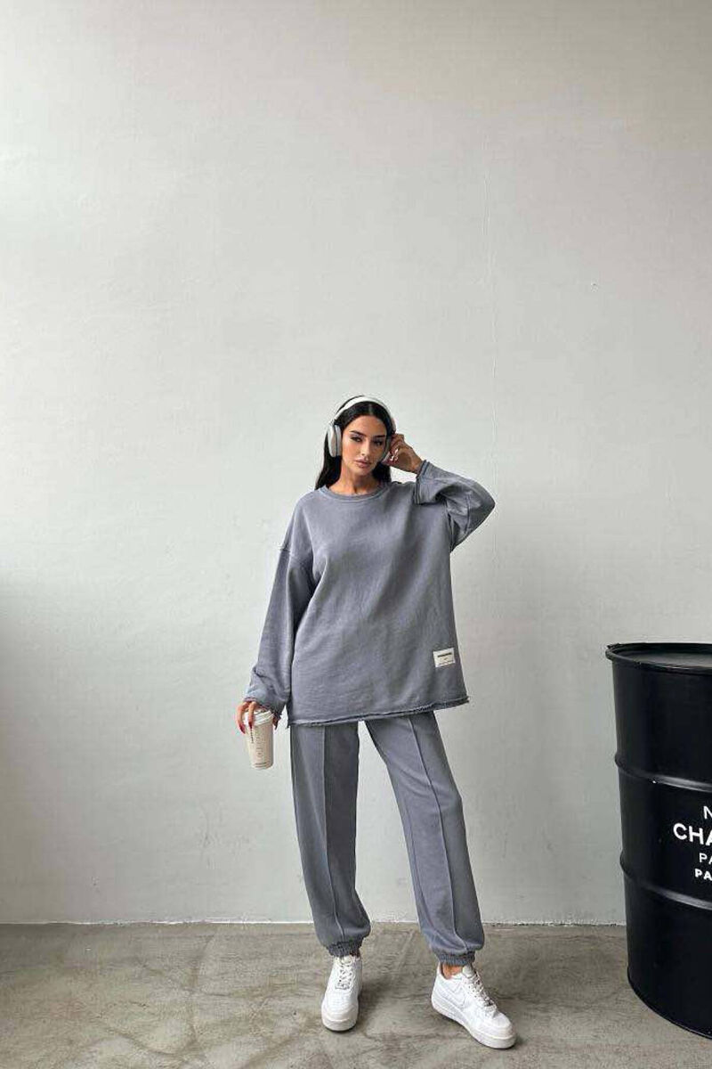 COTTON SIMPLE ONE COLOR WOMAN SET GREY/GRI - 6