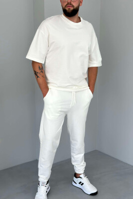 COTTON SIMPLE ROUND NECK MEN SET WHITE-E BARDHE 