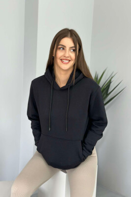 COTTON SIMPLE WOMAN HOODIE BLACK/ E ZEZE 