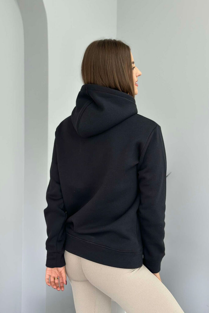 COTTON SIMPLE WOMAN HOODIE BLACK/ E ZEZE - 3