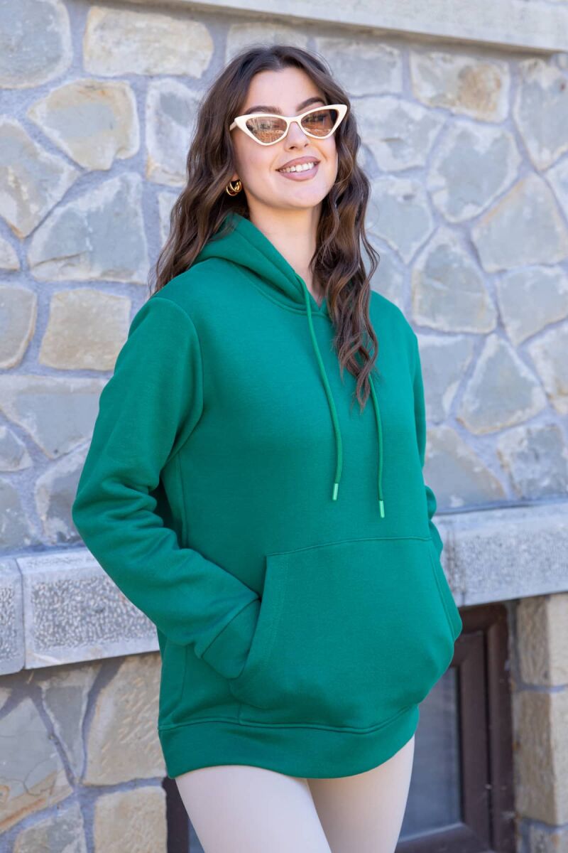 COTTON SIMPLE WOMAN HOODIE GREEN/JESHILE - 3