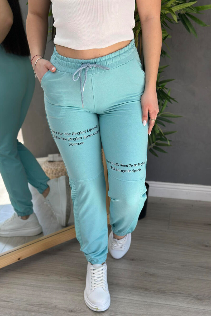 COTTON SIMPLE WOMAN SWEATPANTS BABY BLUE/BLU BY - 1