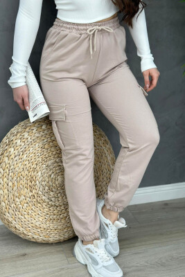 COTTON SIMPLE WOMAN SWEATPANTS BEIGE/BEZHE 