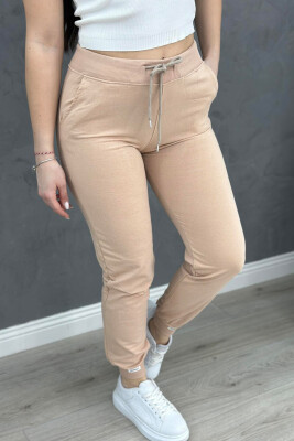 COTTON SIMPLE WOMAN SWEATPANTS BEIGE/BEZHE 