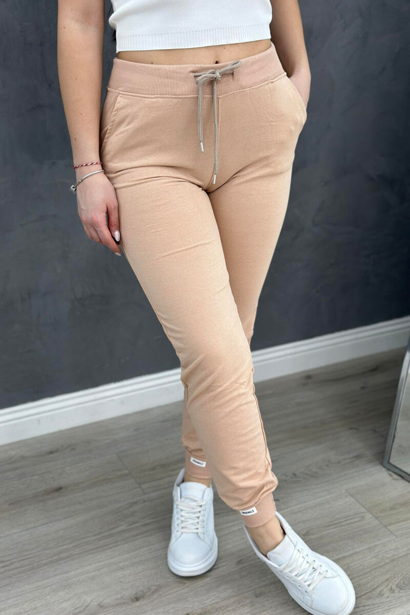 COTTON SIMPLE WOMAN SWEATPANTS BEIGE/BEZHE - 2