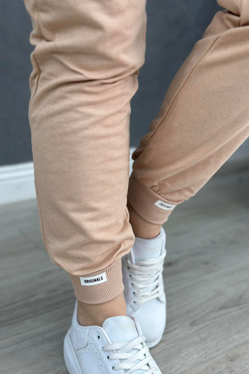 COTTON SIMPLE WOMAN SWEATPANTS BEIGE/BEZHE - 3