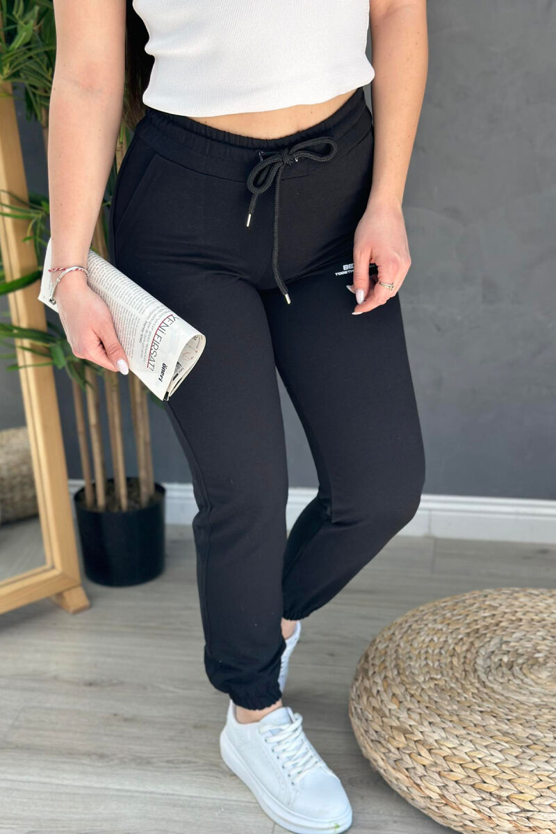 COTTON SIMPLE WOMAN SWEATPANTS BLACK/ E ZEZE - 1