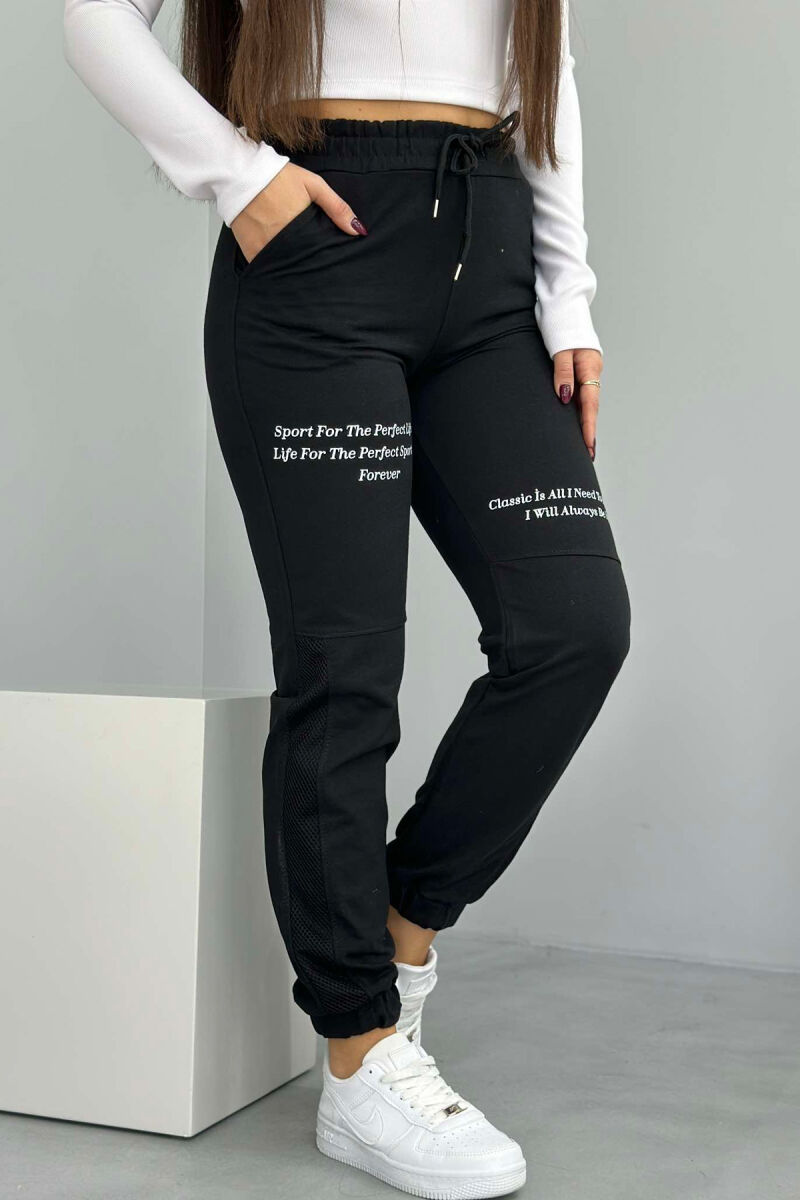 COTTON SIMPLE WOMAN SWEATPANTS BLACK/ E ZEZE - 2