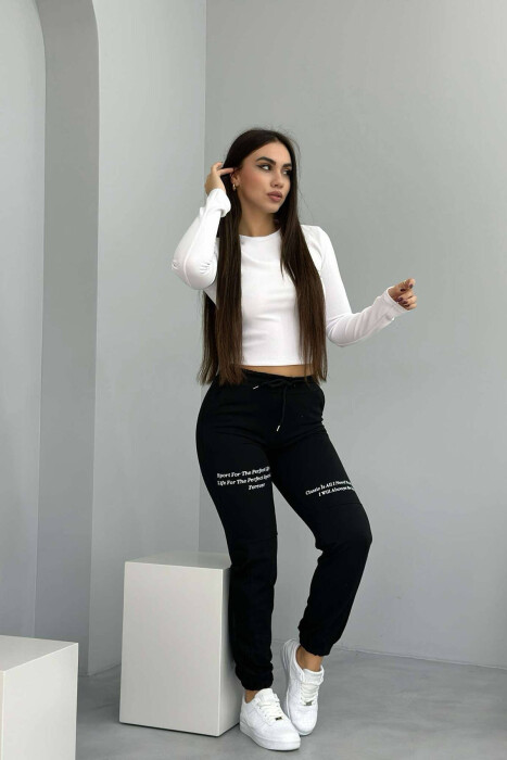 COTTON SIMPLE WOMAN SWEATPANTS BLACK/ E ZEZE - 6