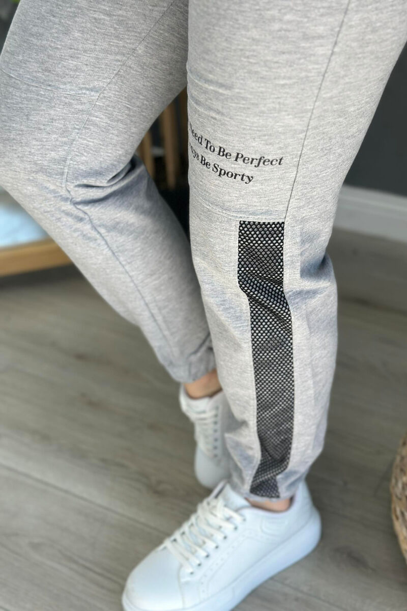 COTTON SIMPLE WOMAN SWEATPANTS BLACK-GREY/ZEGR - 3