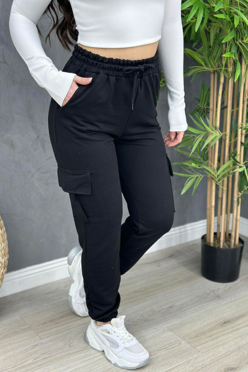 COTTON SIMPLE WOMAN SWEATPANTS BLACK/ E ZEZE - 3