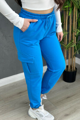 COTTON SIMPLE WOMAN SWEATPANTS BLUE/BLU 