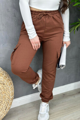 COTTON SIMPLE WOMAN SWEATPANTS BROWN/KAFE 