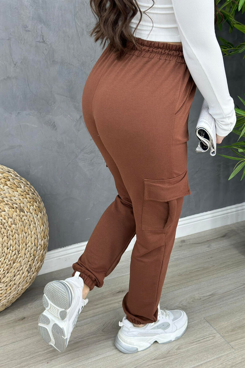 COTTON SIMPLE WOMAN SWEATPANTS BROWN/KAFE - 3