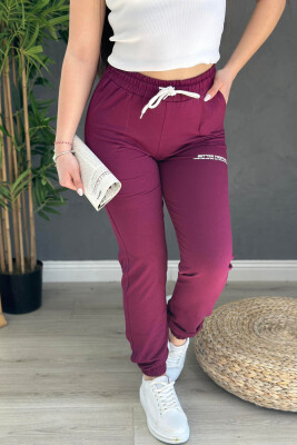 COTTON SIMPLE WOMAN SWEATPANTS BUYRDGUNDY/VISHNJE 