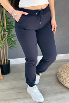 COTTON SIMPLE WOMAN SWEATPANTS DARK BLUE/BEE 