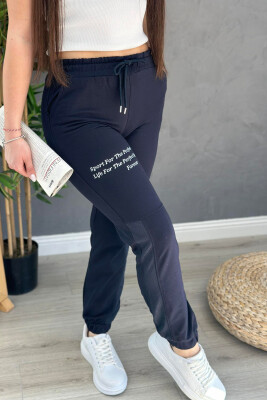 COTTON SIMPLE WOMAN SWEATPANTS DARK BLUE/BEE 