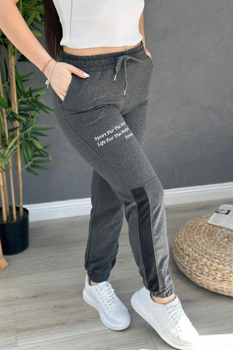 COTTON SIMPLE WOMAN SWEATPANTS DARK GREY/GEE - 2