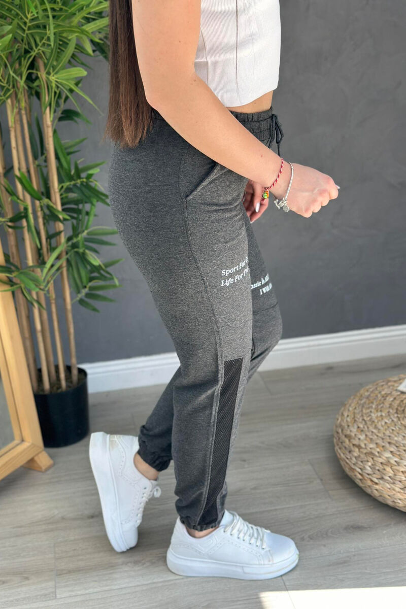 COTTON SIMPLE WOMAN SWEATPANTS DARK GREY/GEE - 3