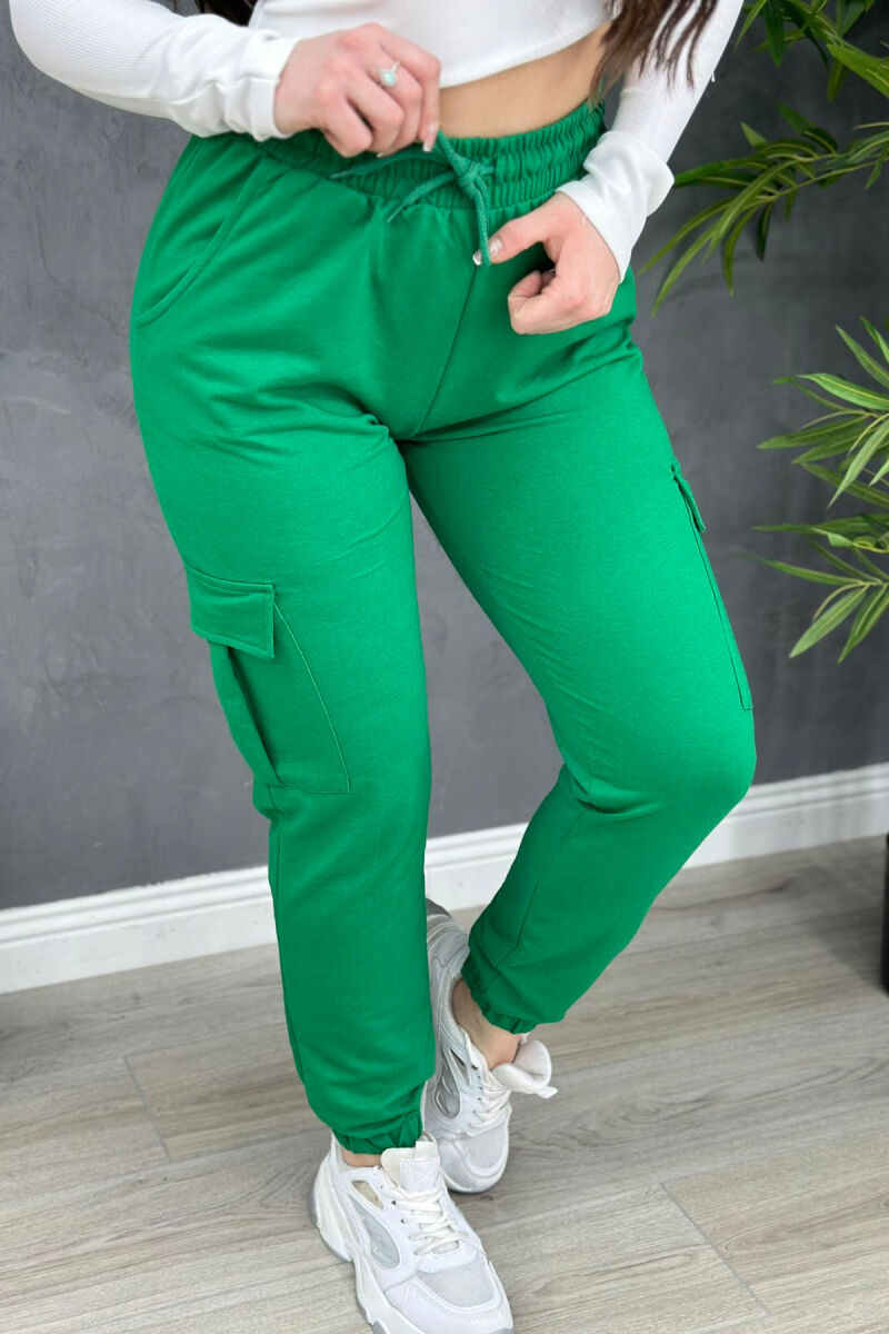 COTTON SIMPLE WOMAN SWEATPANTS GREEN/JESHILE - 2