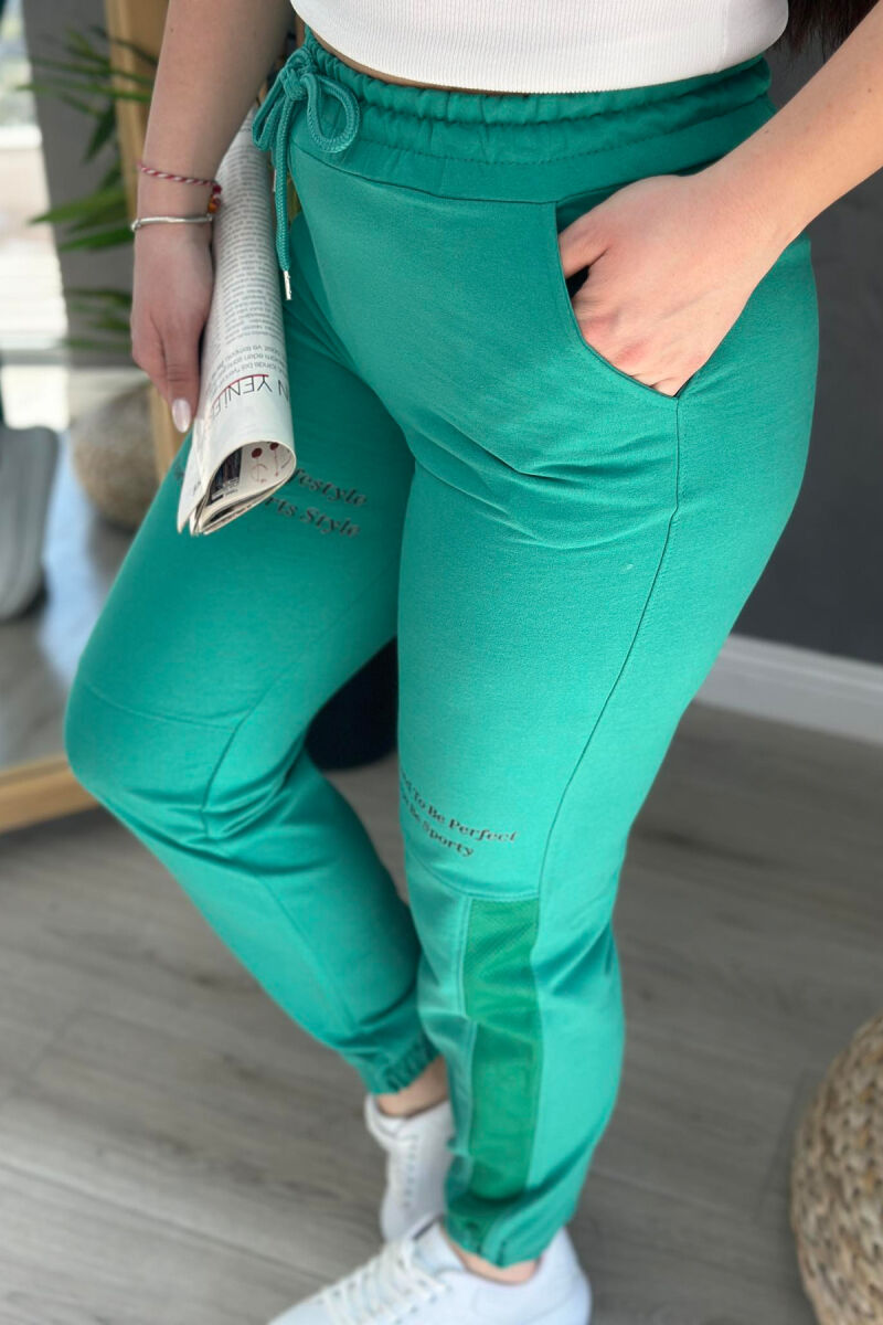 COTTON SIMPLE WOMAN SWEATPANTS GREEN/JESHILE - 2