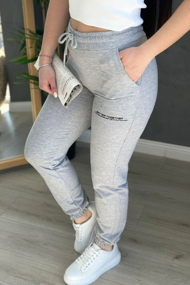 COTTON SIMPLE WOMAN SWEATPANTS GREY/GRI - 3