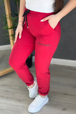 COTTON SIMPLE WOMAN SWEATPANTS RED/E KUQE 