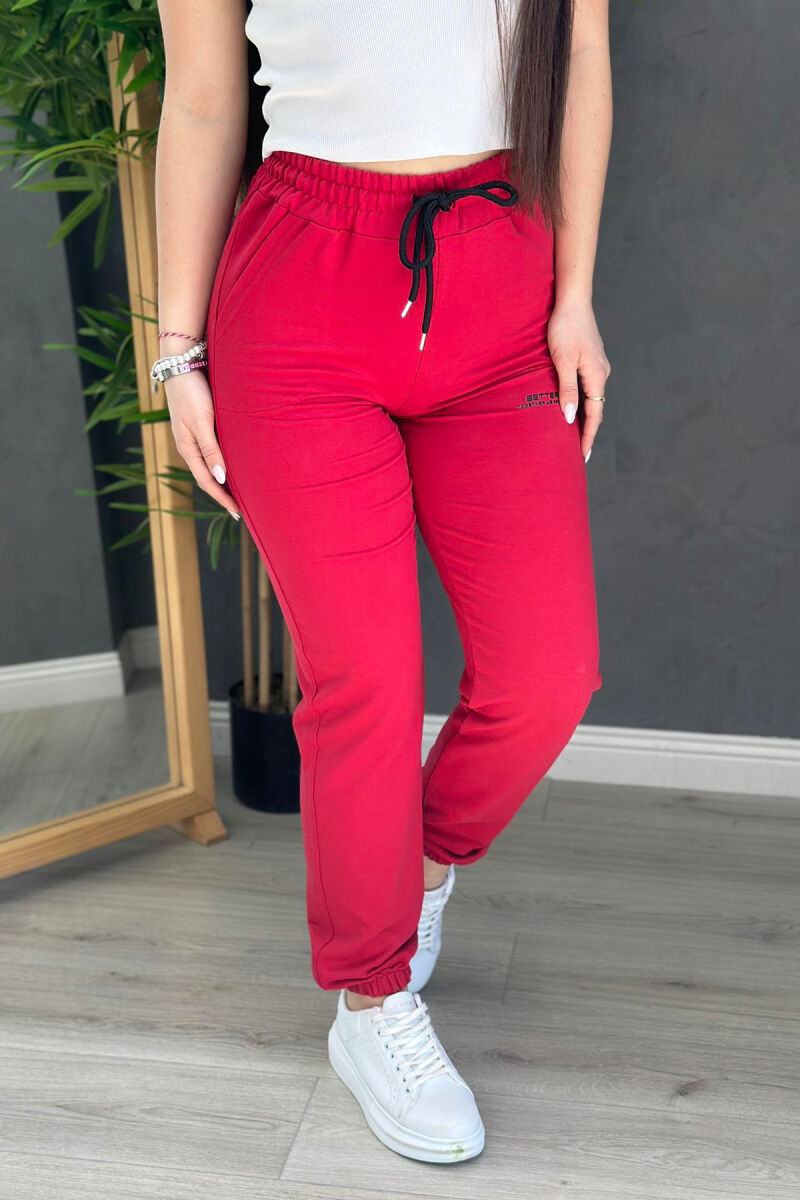 COTTON SIMPLE WOMAN SWEATPANTS RED/E KUQE - 2