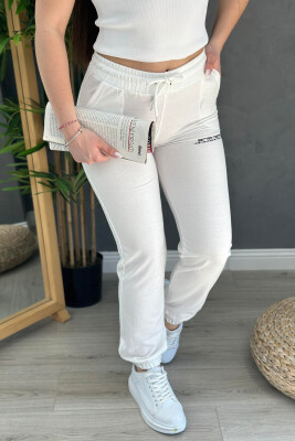 COTTON SIMPLE WOMAN SWEATPANTS WHITE-E BARDHE 