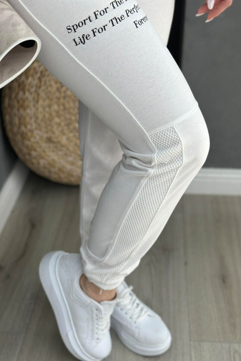 COTTON SIMPLE WOMAN SWEATPANTS WHITE-E BARDHE - 7