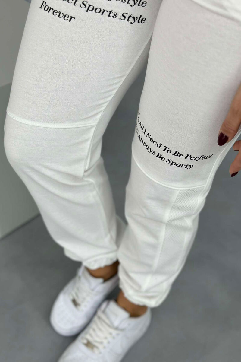 COTTON SIMPLE WOMAN SWEATPANTS WHITE-E BARDHE - 9