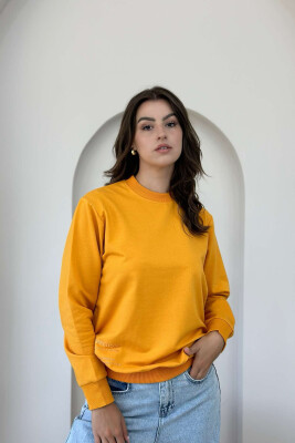 COTTON SIMPLE WOMAN SWEATSHIRT MUSTARD/MUSTARDE 