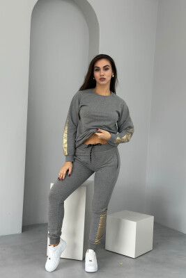 COTTON SWEATSHIRT+SWEATPANTS ONE COLOR WOMAN SET GREY/GRI 