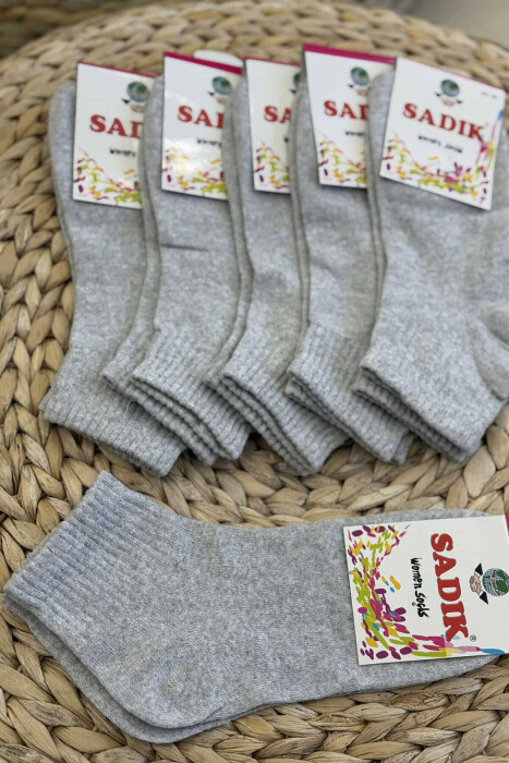 COTTON WOMAN ANKLE SOCKS IN LIGHT GREY COLOR - 2