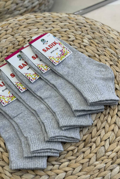 COTTON WOMAN ANKLE SOCKS IN LIGHT GREY COLOR - 4