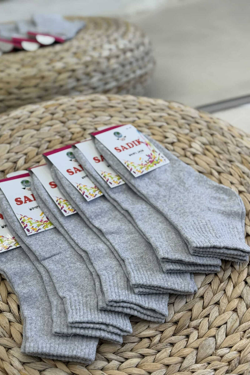 COTTON WOMAN ANKLE SOCKS IN LIGHT GREY COLOR - 5