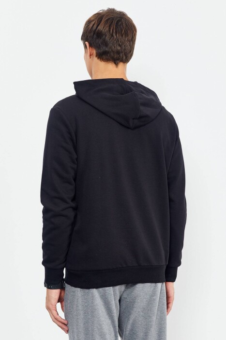 COTTON WRITINGS ONE COLOR HOODIE BLACK/ E ZEZE - 11