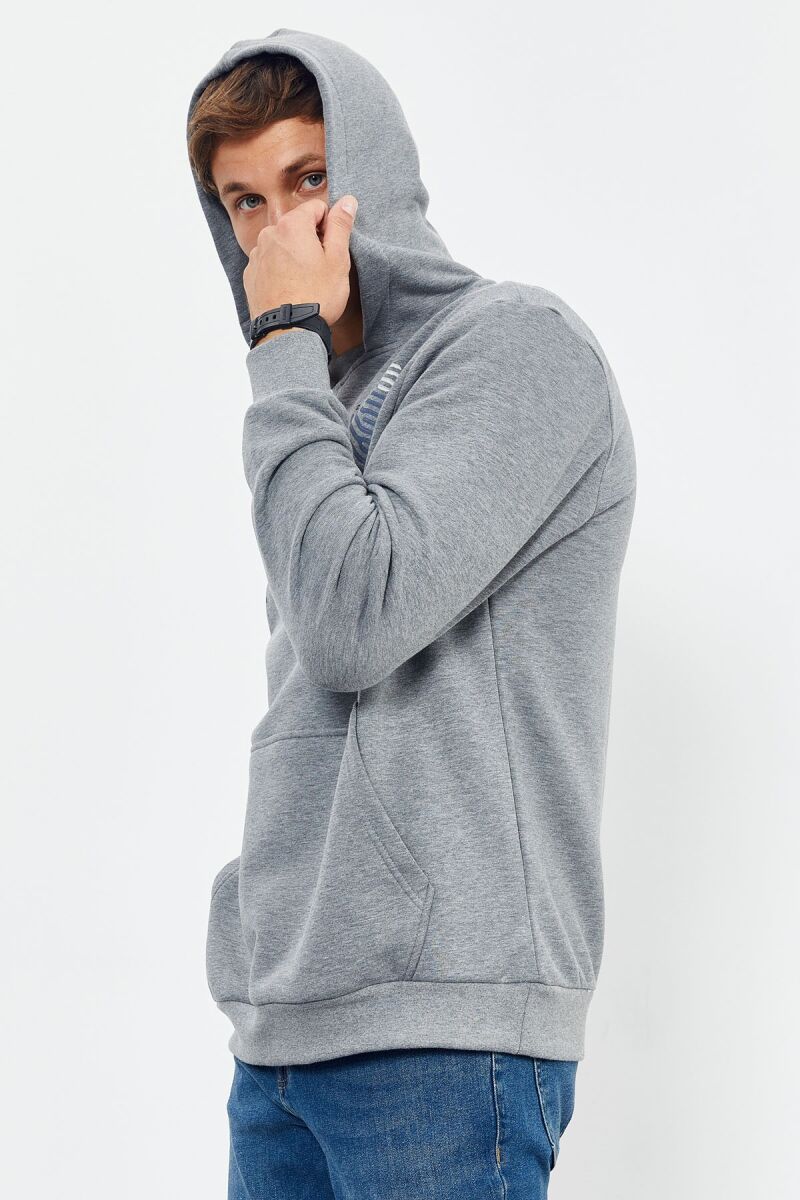 COTTON WRITINGS ONE COLOR HOODIE GREY/GRI - 7