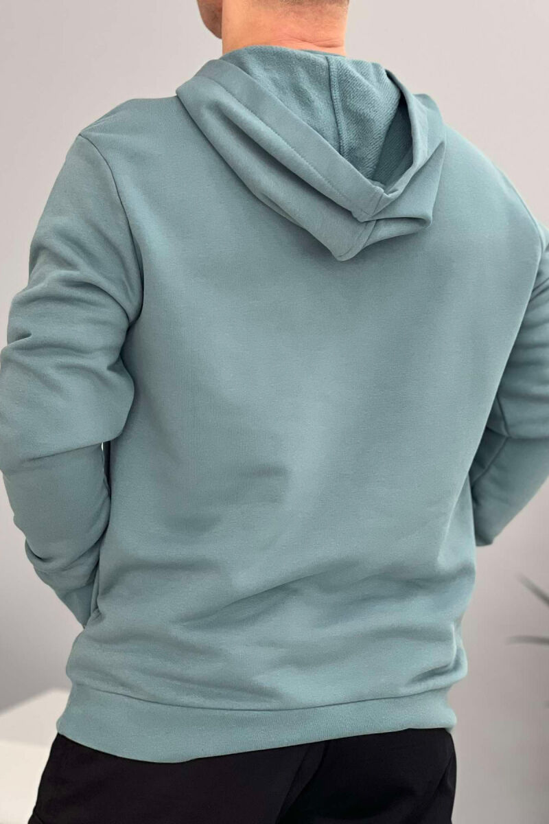 COTTON WRITINGS ONE COLOR HOODIE MINT/MENTE - 2