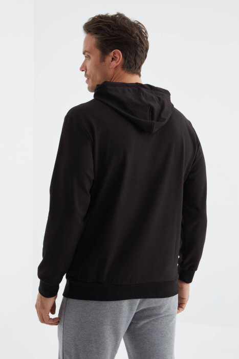 COTTON WRITTINGS MEN HOODIE IN BLACK COLOR - 6