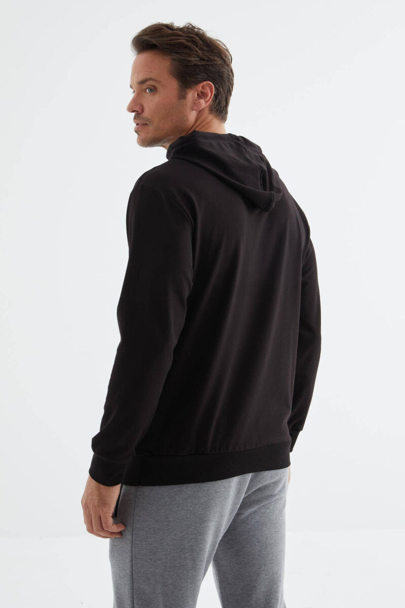 COTTON WRITTINGS MEN HOODIE IN BLACK COLOR - 7