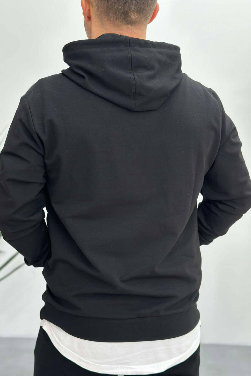 COTTON NEW LEGEND WRITTINGS MEN HOODIE IN BLACK COLOR - 3