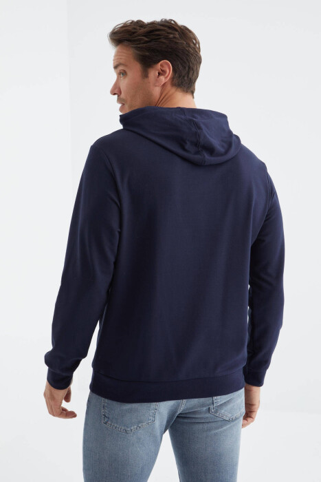 COTTON WRITTINGS MEN HOODIE IN BLUE COLOR - 8