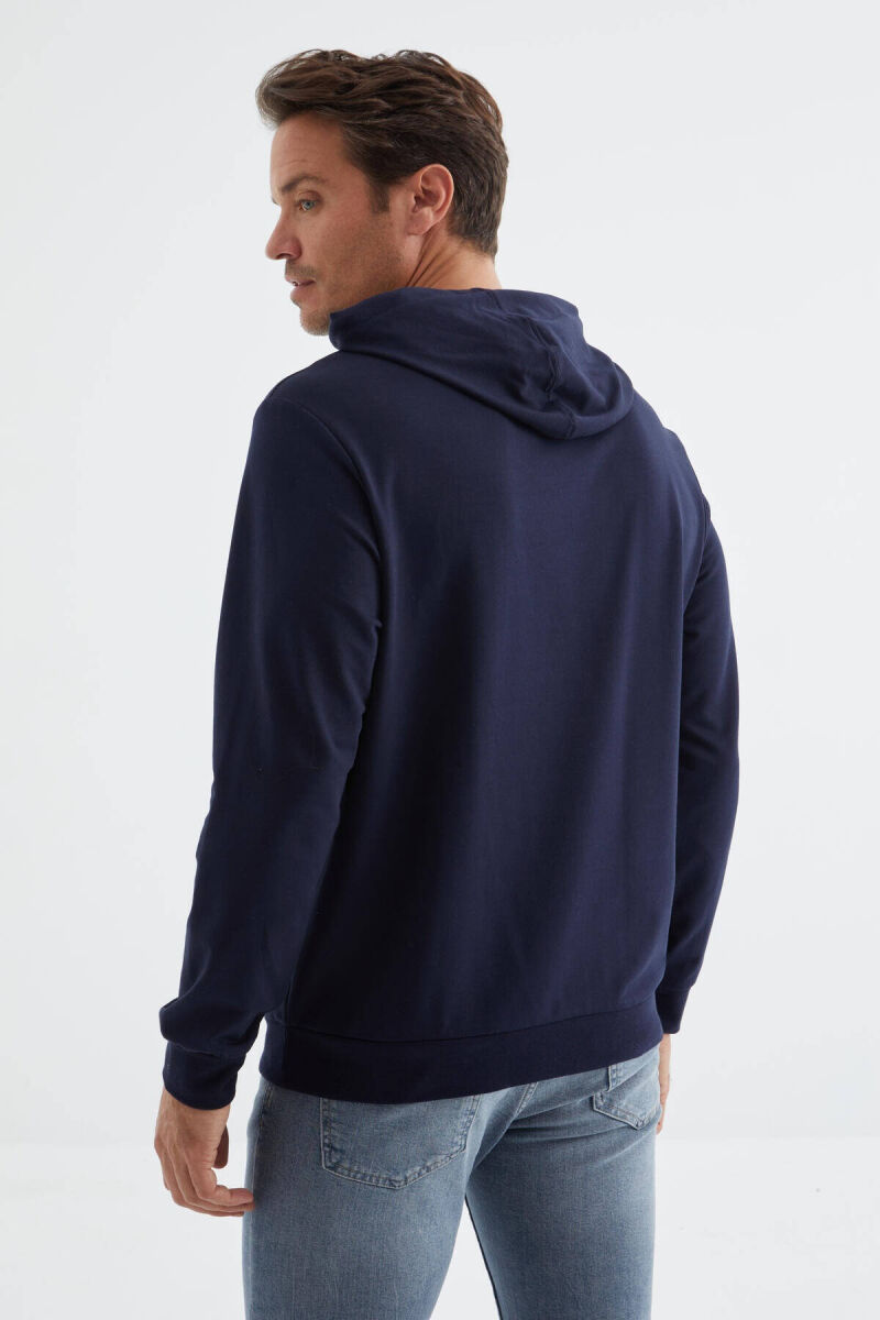 COTTON WRITTINGS MEN HOODIE IN BLUE COLOR - 9