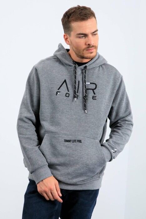 COTTON WRITTINGS MEN HOODIE IN GREY COLOR - 5