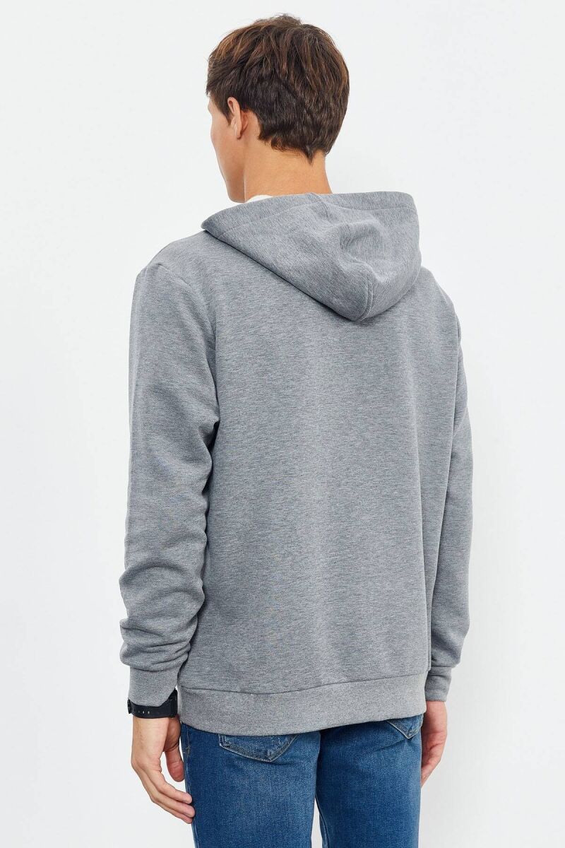 COTTON WRITTINGS MEN HOODIE IN GREY COLOR - 9