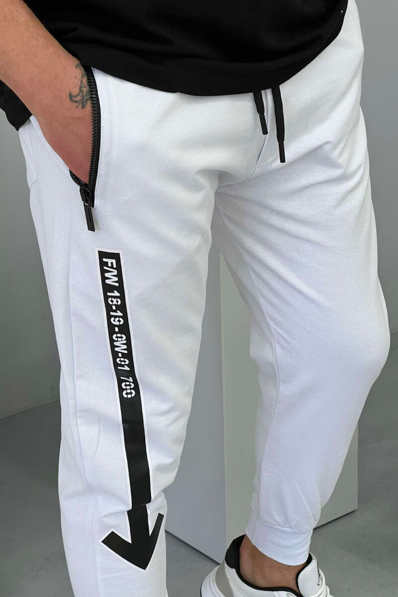 COTTON WRITTINGS MEN SWATPANTS WHITE-E BARDHE - 2